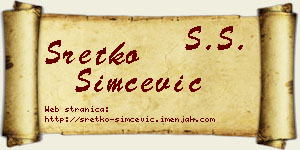 Sretko Simčević vizit kartica